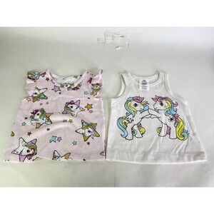 My Little Pony Retro 2 Piece Sleeveless T-Shirt Tank Top Girls Size 18 Months